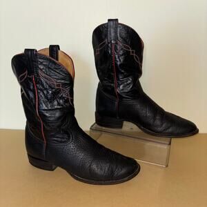 Tony Lama Cowboy Boots Men’s 11D Style 2022 Black Leather Western Made in USA